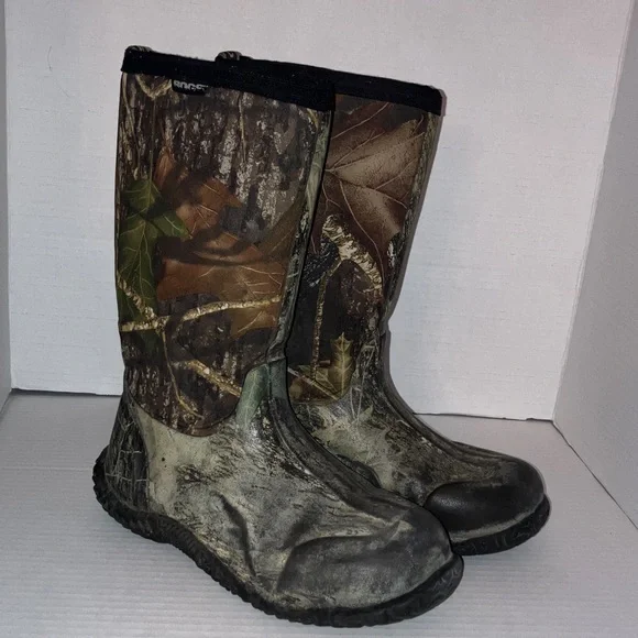 Bogs Forest Pattern Waterproof Boots Camouflage‎ Kid Size 4