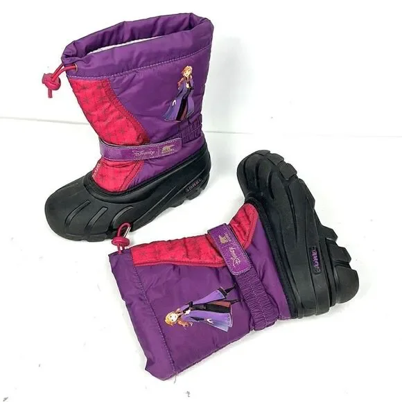 Sorel Disney Anna Frozen 2 Youth Boots Purple Black Girls Youth Size 3 EUC!