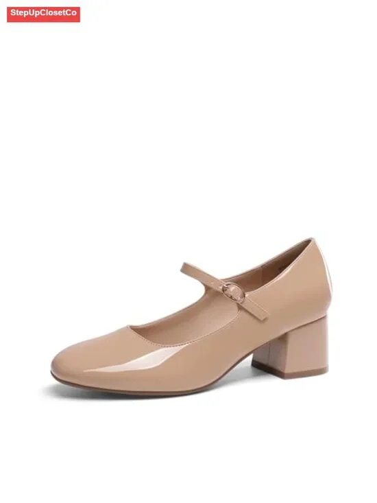 Mary Jane Heels Chunky Block Low Heel Pumps Women's Dress Shoes