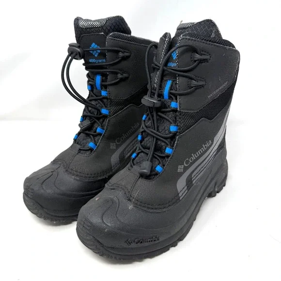 Columbia Kids Rope Tow Kruser 2 Waterproof 400g Snow Boots Black Blue Size 5
