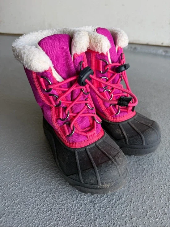 Sorel Kids Pink and Black Snow Boots