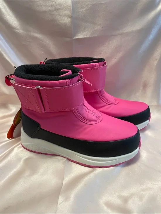 Wonder Nation Pink & Black Toddler Girls Zip Front Boots - NWT