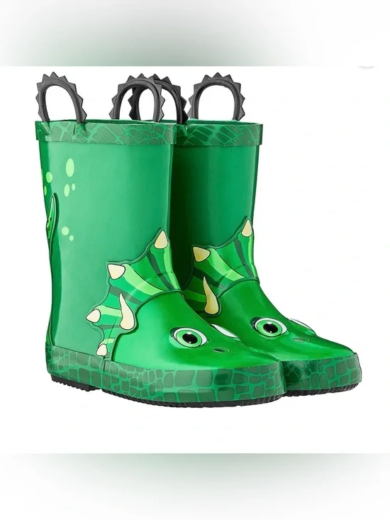 Kids Green Dinosaur Rain Boots size 11/12