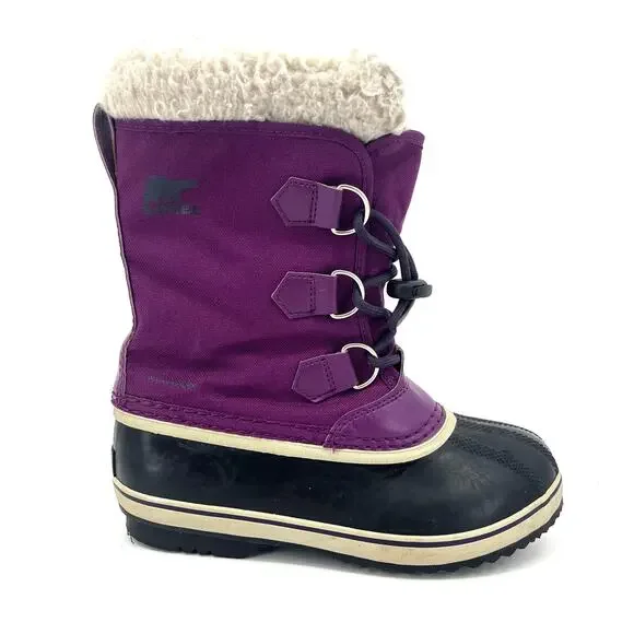 Sorel Women’s / Y 3 Purple Canvas‎ Insulated Faux Sheepskin Winter Boots Caribou