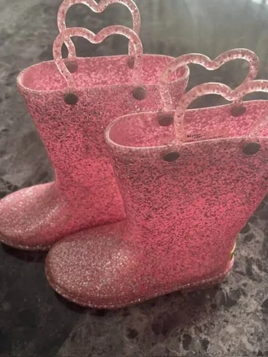Western Chief Girls Light-Up Glitter Rain Boots Rose Gold – US 9 / EU 25