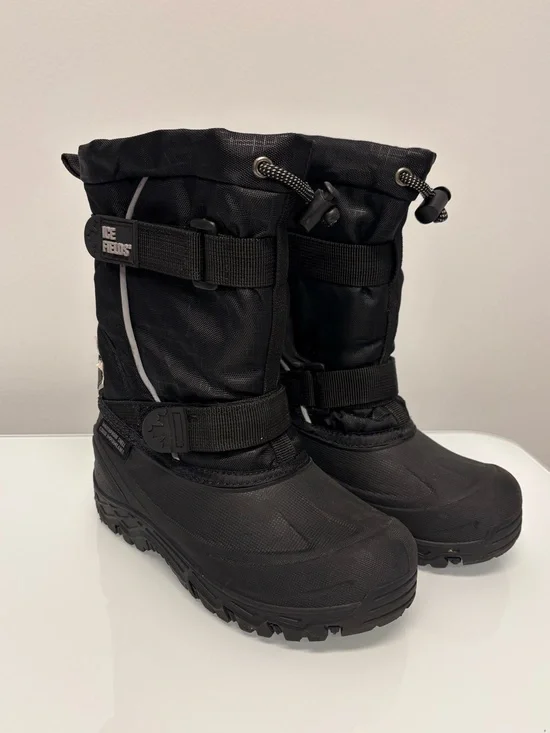 Kids snow boots size 1 boys girls Ice Fields waterproof warm