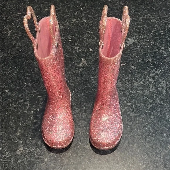 Sparkly Pink Kids Rain Boots
