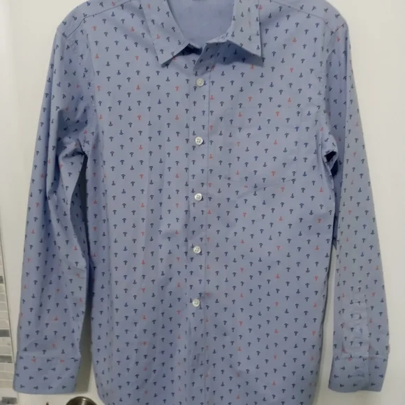 Old Navy Young men's button down casual Short with nautical Anchor Pattern