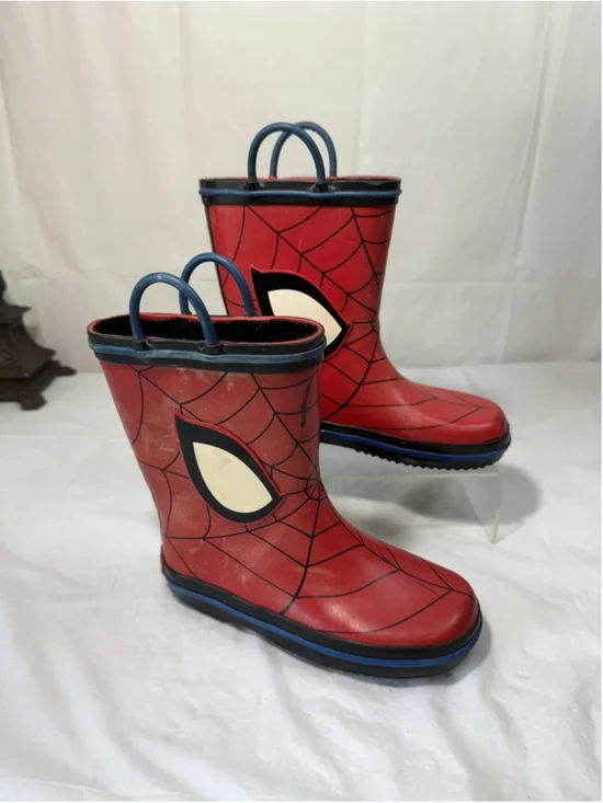 MARVEL SPIDERMAN Boy's Multi-Size RAIN BOOTS Waterproof size 11-12
