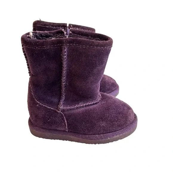 Nordstrom Rack Purple Toddler Girl Suede Boots 5 Winter Baby Outdoor Shearling