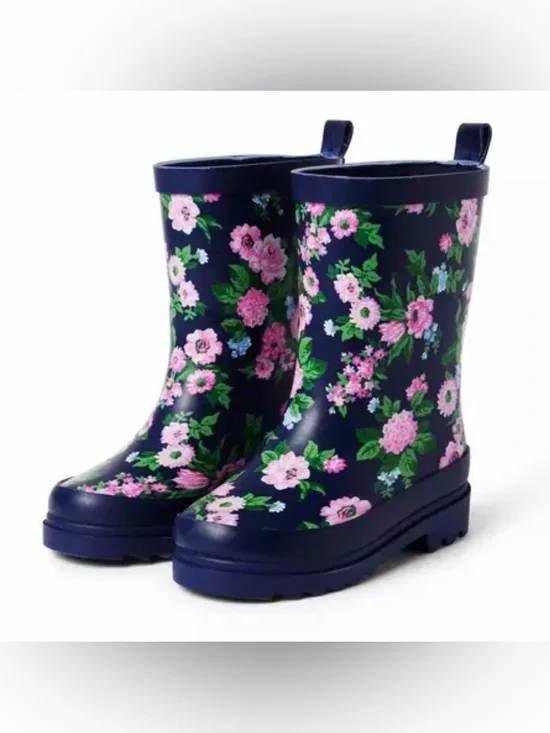 Janie & Jack Merchant Marine Floral Spring Rain Boot Navy Blue Toddler Girls 7