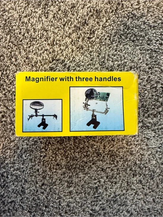 Yellow Magnifier with Three Handles - Hands-Free Electronics Helping Aid