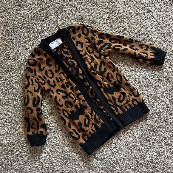 Old Navy Toddler Girl Leopard Print 🐆 Cardigan Sweater Size 3t