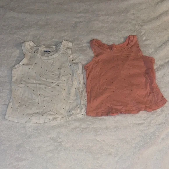 Old Navy Kids Tank Tops 2T - White, Pink, and Orange Set