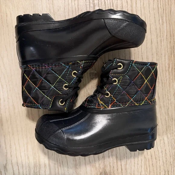 Sperry Port Rainbow Youth Girls' Weather Boots size 11