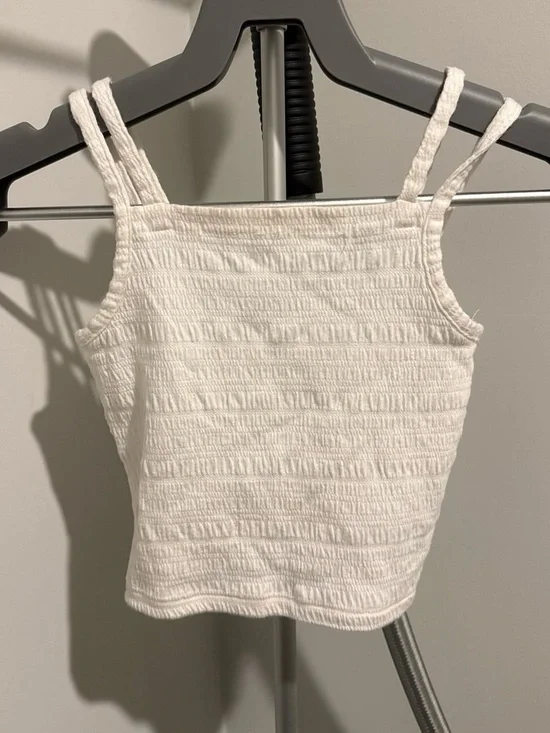 White Smocked Tank Top - kids Casual Camisole