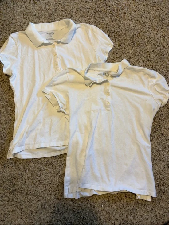 Old Navy White Girls Polo Shirt Duo - Short Sleeve