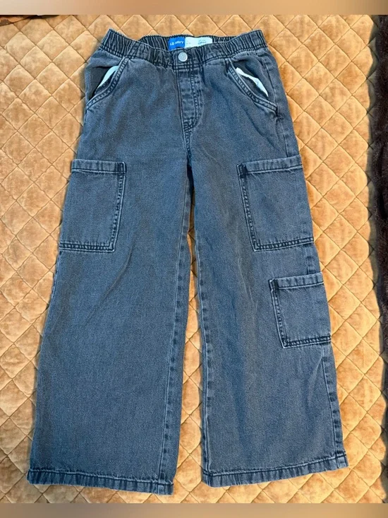 Old navy girls black  Cargo Wide-Leg Jeans - Comfortable Everyday Playpants