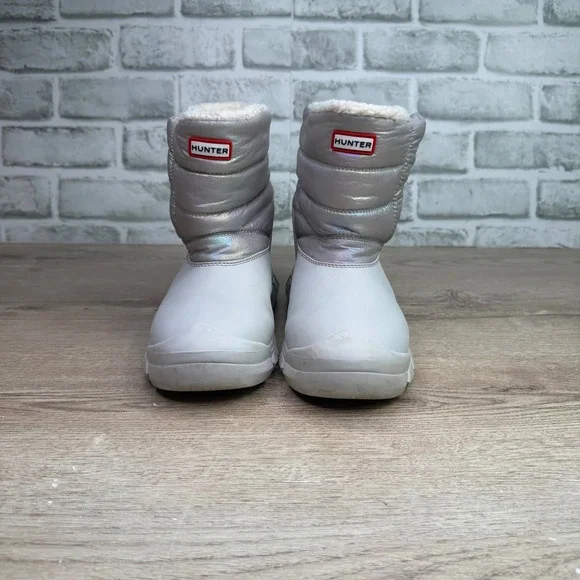 Hunter‎ Kids Intrepid Snow Boots Silver Iridescent US 2