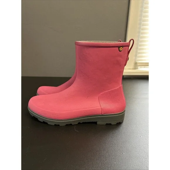 Bogs Holly Jr  Girls 6 Mid Rain Boots Pink Round Toe‎ Pull On Waterproof School
