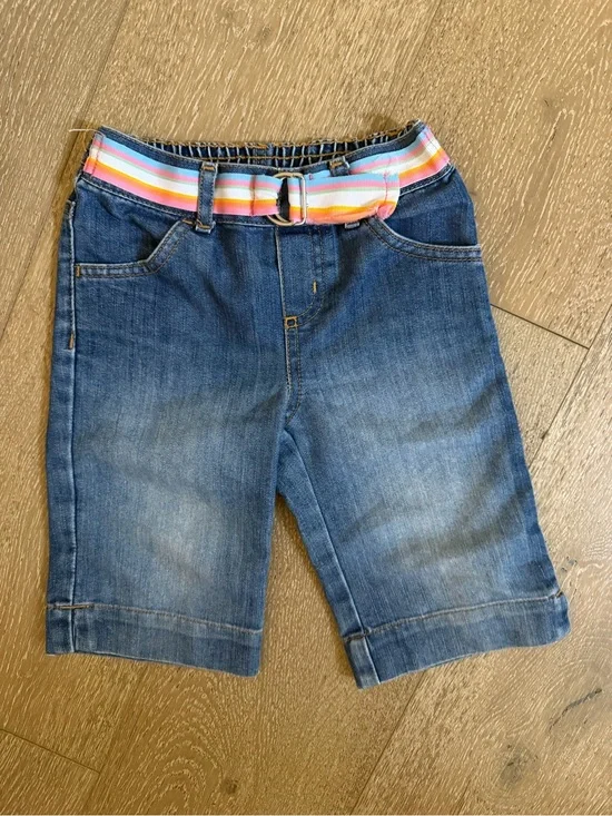 Girls Old Navy Denim Jeans With Rainbow Belt Elastic Waist Size 2T