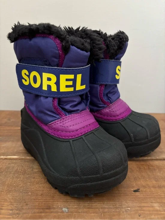Sorel Snow Commander Kids' Purple Winter Snow Boots Size 7