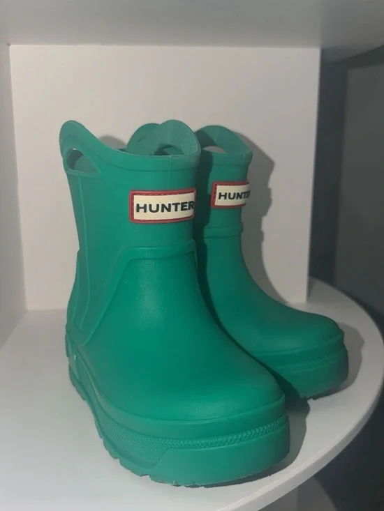 Hunter Kids Teal Green Short Rain Boots