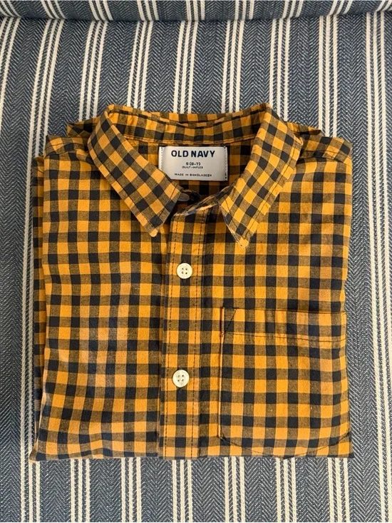 Old Navy (6-7) Yellow & Black Button-Down Shirt