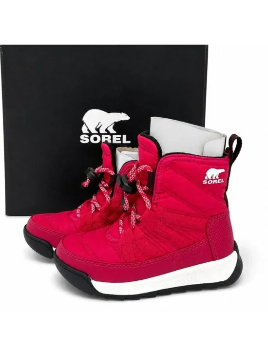 Sorel Whitney II Short Lace Waterproof Insulated Boots Girls 8 Fuchsia Rush Blac