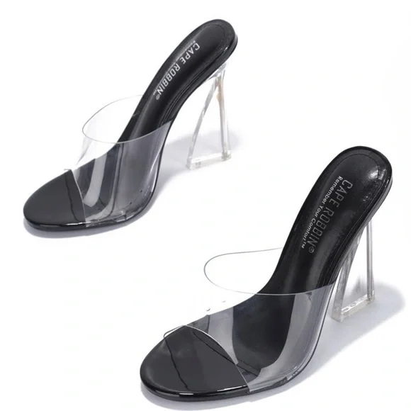Cape Robbin, Clear Heel, Avant-Garde Transparent Upper, Pairs w/Most,EUC, Size 9