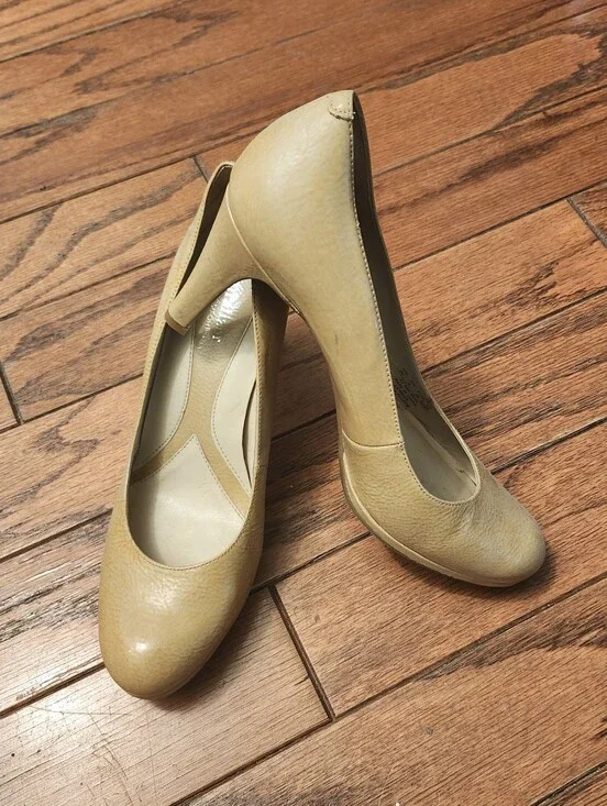 Naturalizer N5 Comfort Lennox Beige‎ Leather Women's Heels Size 8