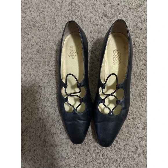 Life Stride Leather Dress Shoes Women's 8N Black‎ Slip On