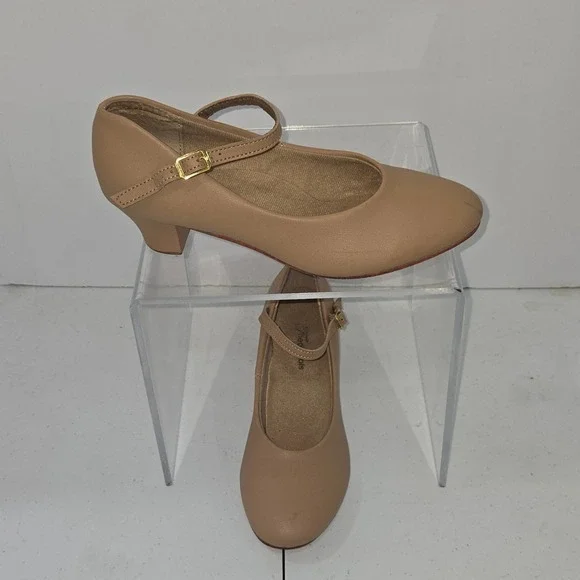Theatricals T3100 Tan Leather Sole Character Dance Shoes Womens Size 7 M Stage