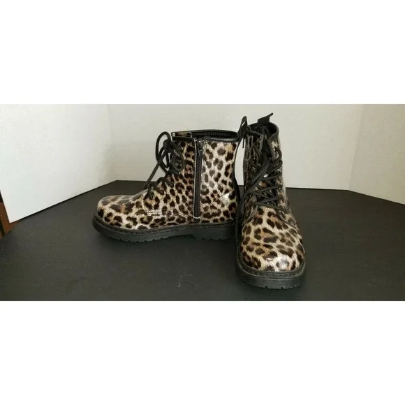 Steve Madden Leopard Jsashaa Girls‎ Boots Sz.5 Sparkle Rain Boots