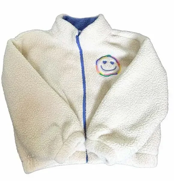 Old Navy Girls  Full-Zip Sherpa Fleece Jacket With Smiley Face Patch Size M 8