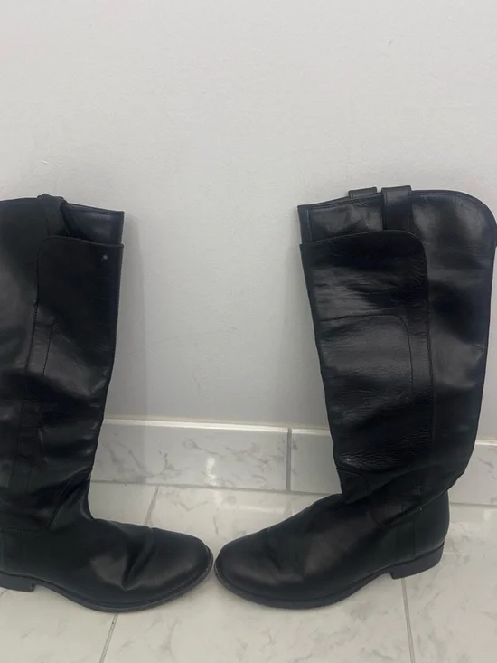 Frye Black Leather Over-the-Knee Riding Boots