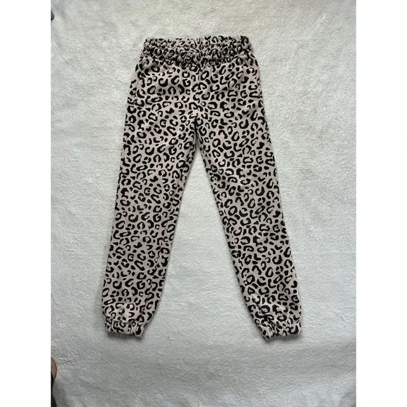 Old Navy Girls Leopard Print Joggers Beige Black Size L 10‑12