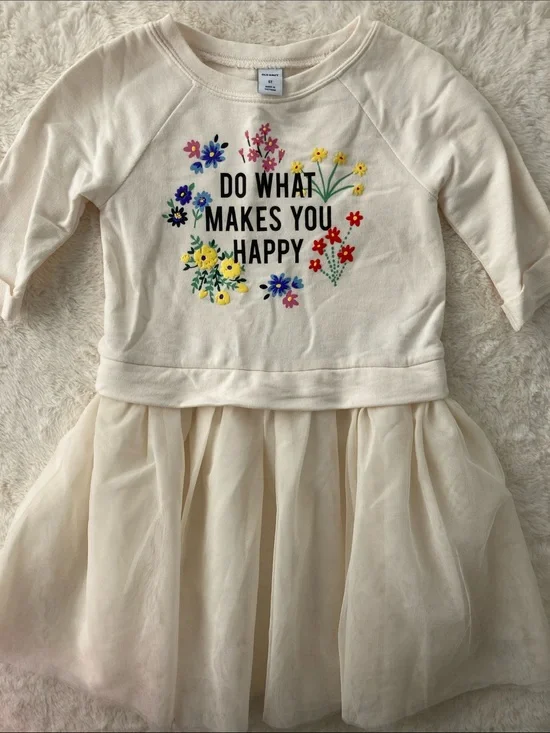 SALE! 50% Off Kids Cream Tulle Dress with Floral 
