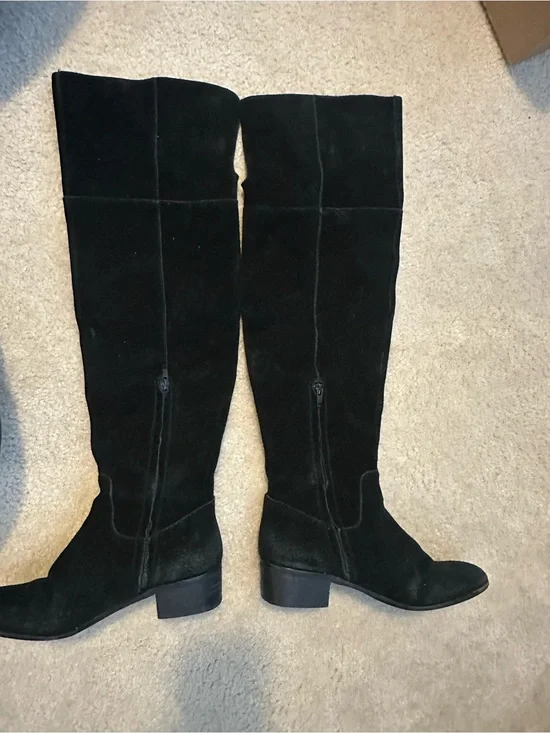 Steve Madden Black Suede Over-the-Knee Boots