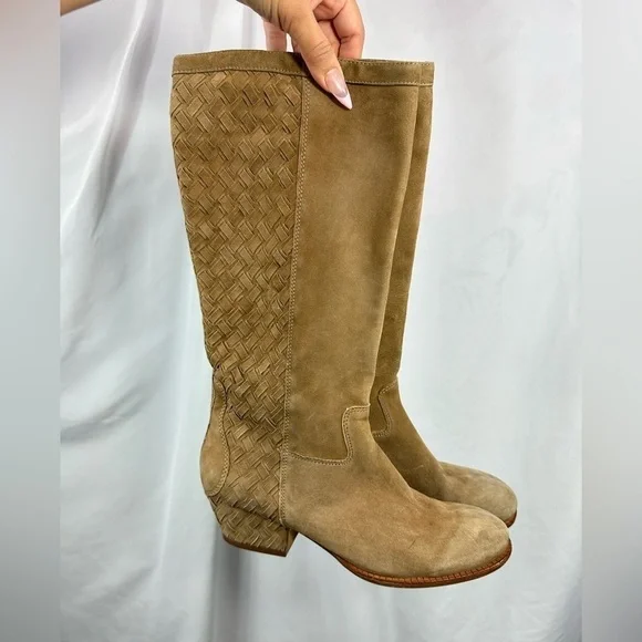 Ash brown woven boots size 8