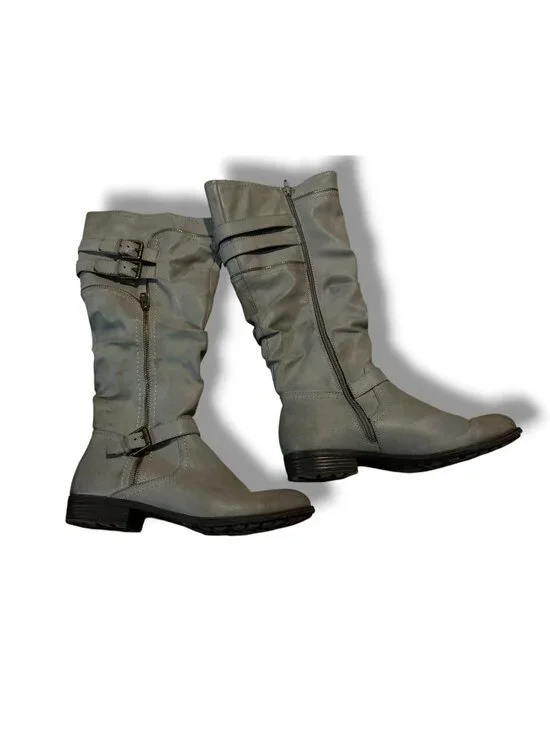 White Mountain Gray Knee‑High Boots – Size 9.5