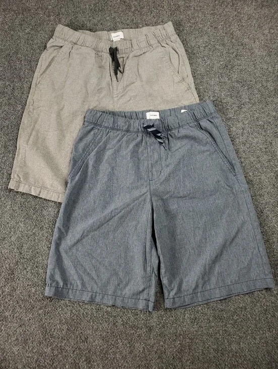 Old Navy Youth Boys 2XL Jogger Shorts Lot Of 2 Gray Drawstring Elastic Waist