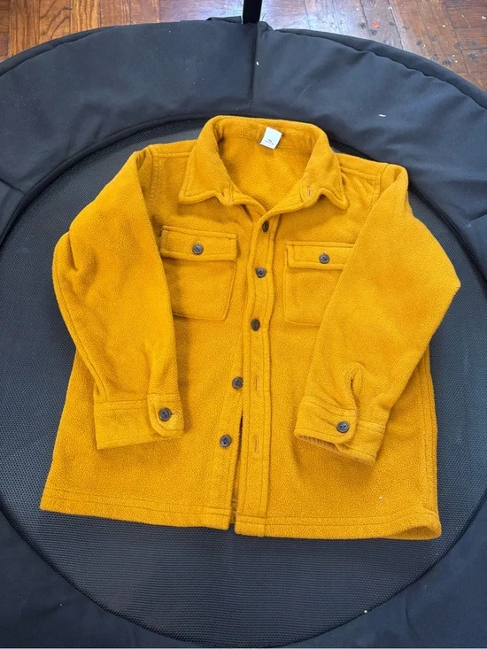Old Navy Mustard Button-Front Fleece Jacket