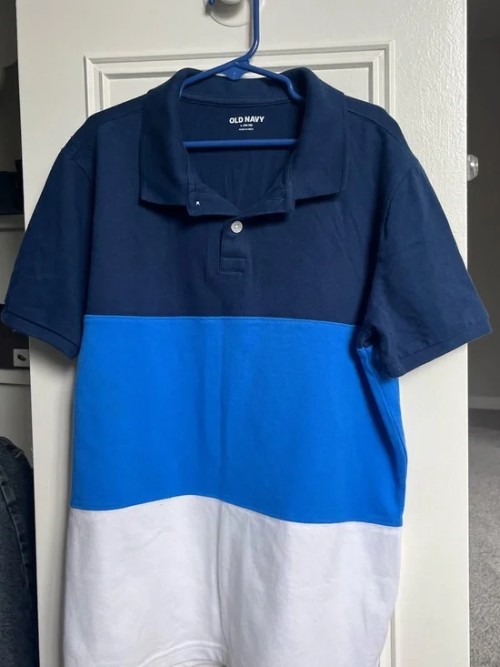 Old Navy Navy, Royal Blue & White Colorblock Polo