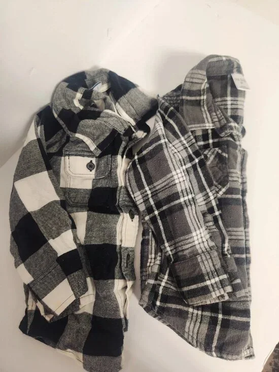 Flannel shirts lot of 2 toddler 3t black plaid