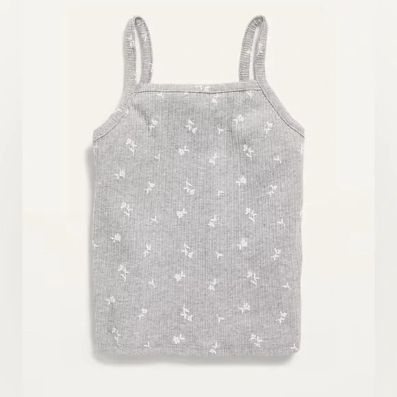 Old Navy Light Gray Knit Top Rib-Knit Cami for Girls Size M (8)