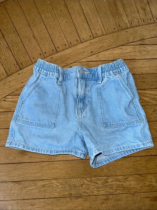 Old Navy Light Girls Blue Denim Elastic-Waist Shorts