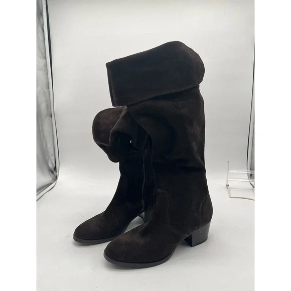 FRYE Cowboy Women's Brown Suede‎ The Over Knee Western Boots Size 6.5M