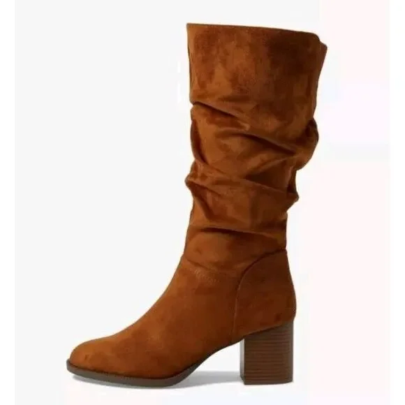 Kenneth Cole Reaction Sonia Slouch Boots‎ Women's Size 7.5 Caramel Brown