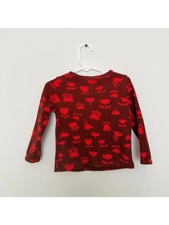 Girls Old Navy Thermal Roses Flower 2t Long Sleeved Shirt